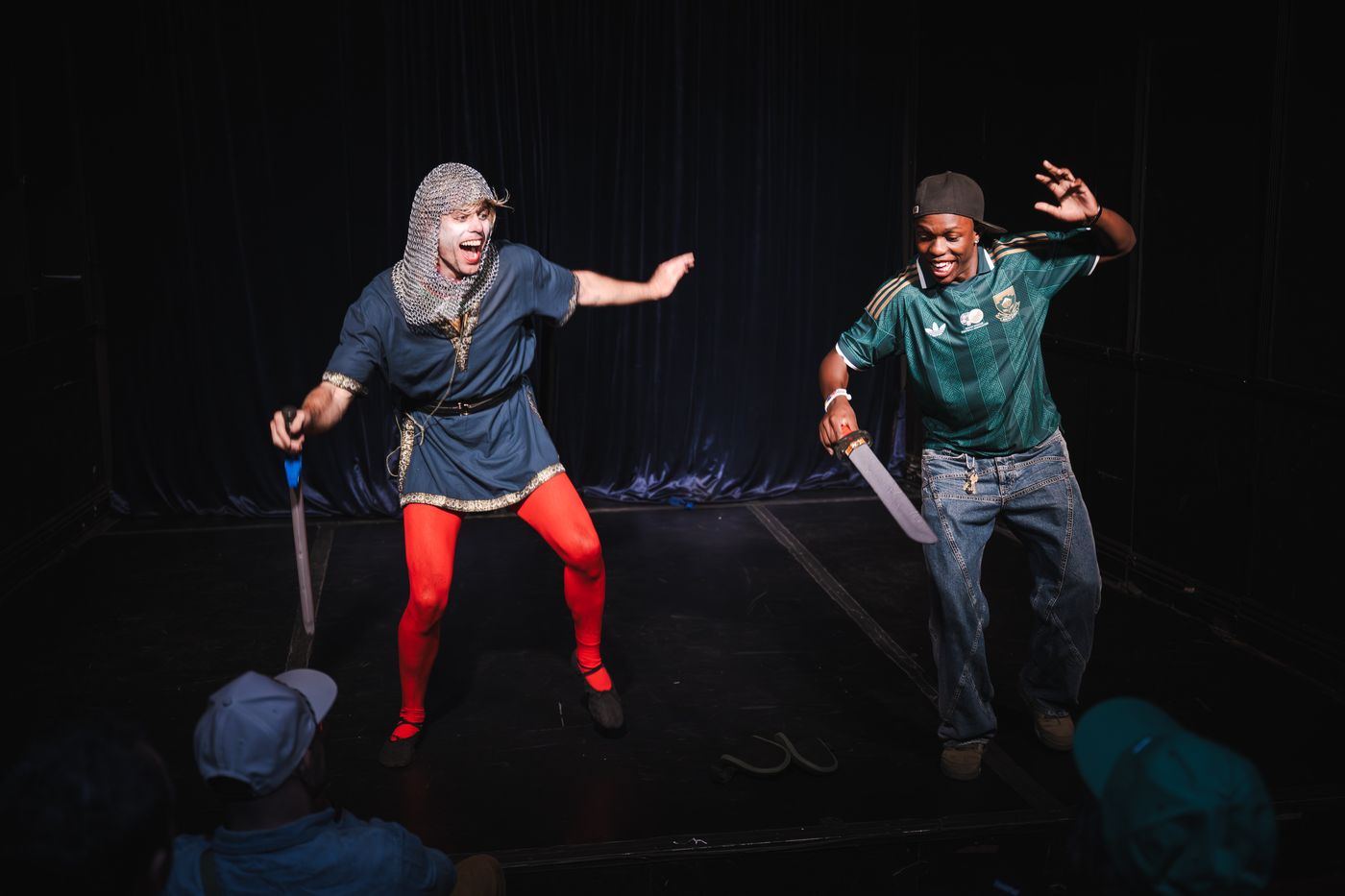 Grant O'Connell in Good Knight - sword fight with audience member